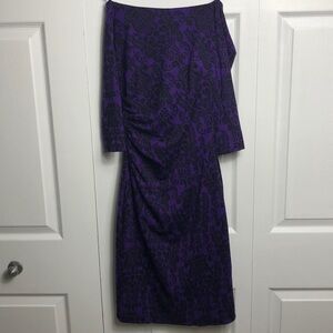 💜 XXS 💜 NWT Purple Dress Ruched Floral Print Party Dress​